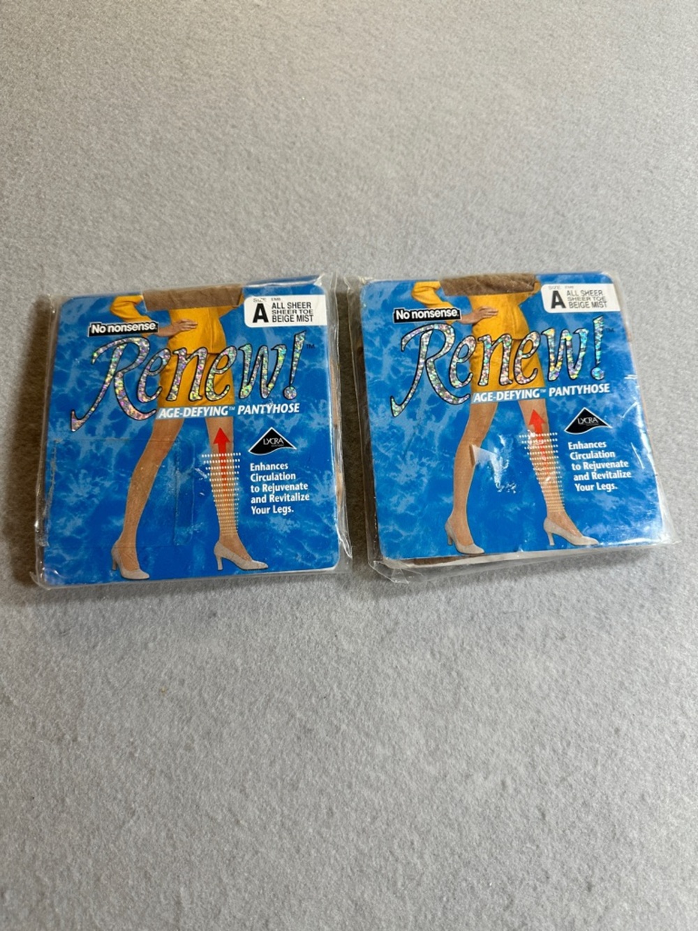No Nonsense Renew Pantyhose Age-Defying All Sheer Beige Mist Size A Lot 2 NIP